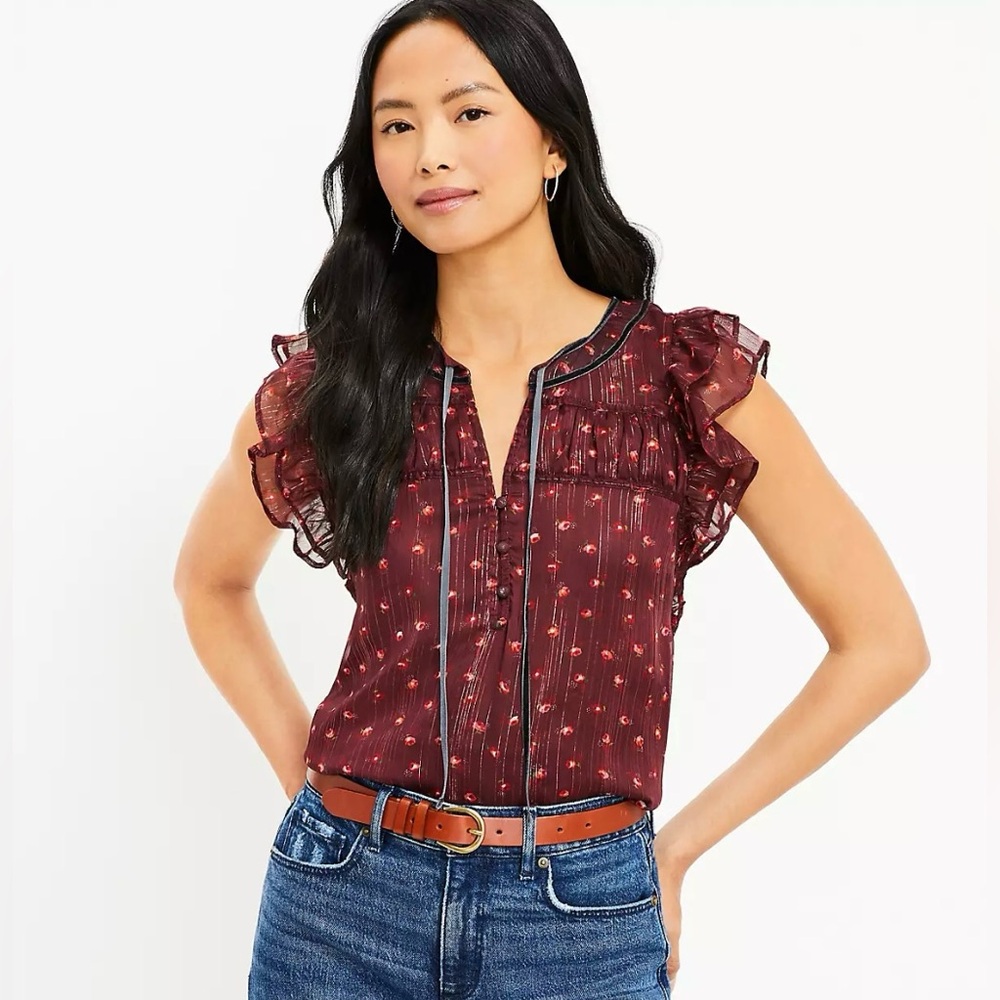LOFT Shimmer Floral top